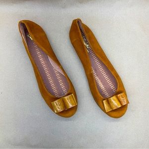 Miss Albright- Anthropology Ballerina Flat Shoes Brown sz 9 1/2 Leather Sole